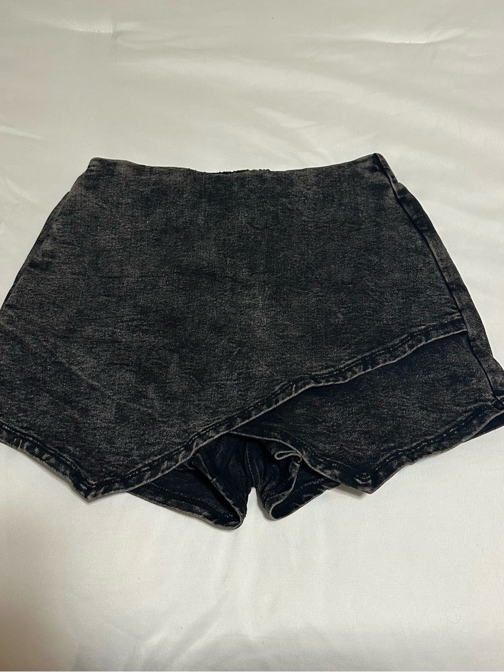 Women's Black Denim Skort Shorts